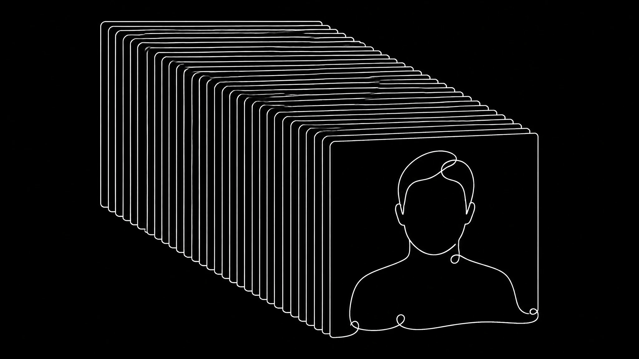 A fanned stack of thirty-one nearly identical portrait attempts, representing one prompt run thirty-one times where every generation succeeded technically and none was right