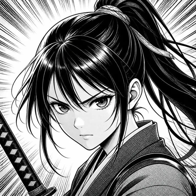 Manga ink anime character design made with Percify