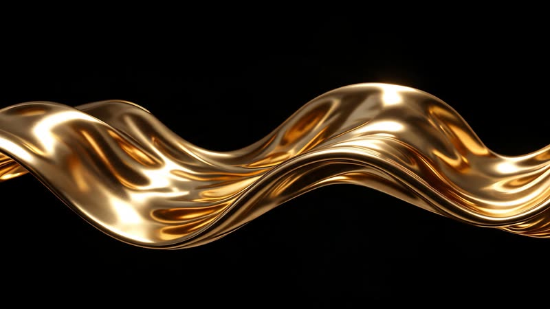 A flowing gold ribbon on black
